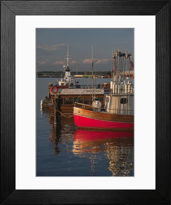 Framed Print : Finland, Helsinki, Helsinki Harbor, fishing boats