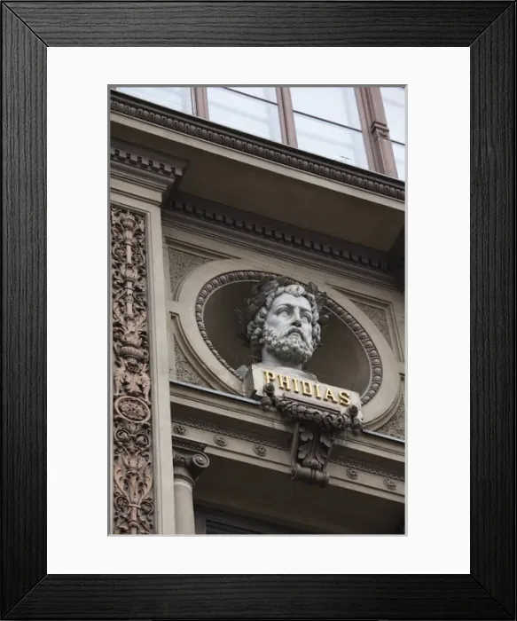 Framed Print : Finland, Helsinki, Ateneum Museum detail, bust of Phidias, sculptor from ancient Greece Framed Print : Finland, Helsinki, Ateneum Museum detail, bust of Phidias, sculptor from ancient Greece