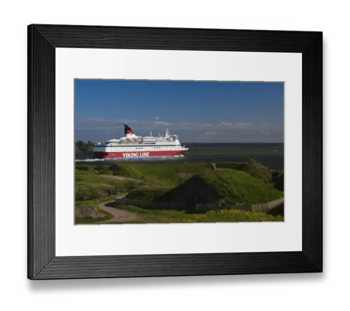 Framed Print : Finland, Helsinki, Suomenlinna-Sveaborg Fortress, international ferry passing by Framed Print : Finland, Helsinki, Suomenlinna-Sveaborg Fortress, international ferry passing by