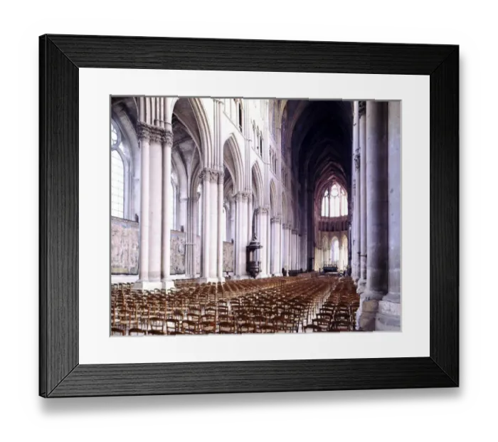 Framed Print : Reims Cathedral. Gothic architecture. Inside view. Nave. Marne Framed Print : Reims Cathedral. Gothic architecture. Inside view. Nave. Marne