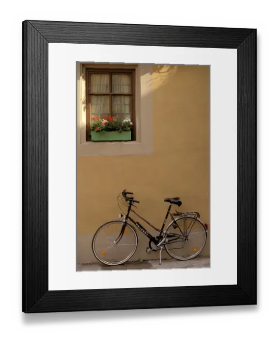 Framed Print : Europe, Germany, Bayern, Rothenberg Ob Der Tauber. Bicycle details