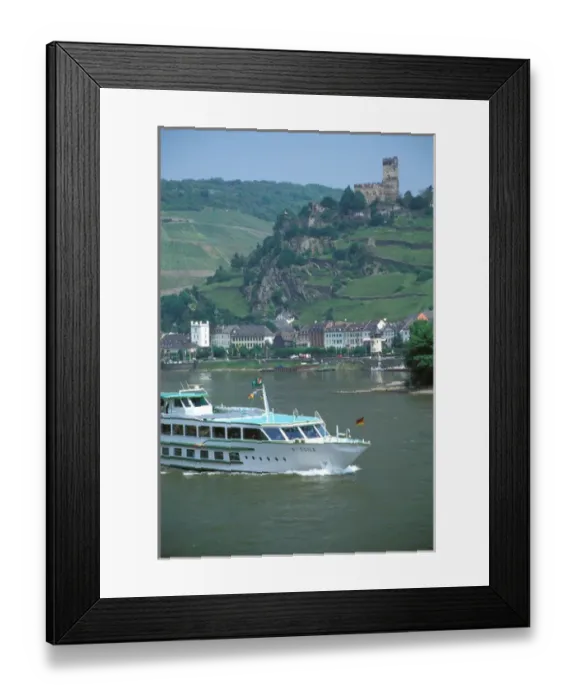Framed Print : Europe, Germany, Rhineland, Pfalz, Kaub. Rhine tour boats Framed Print : Europe, Germany, Rhineland, Pfalz, Kaub. Rhine tour boats