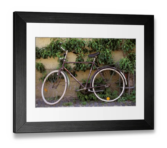 Framed Print : Europe, Germany, Bayern, Rothenberg Ob Der Tauber. Bicycle details