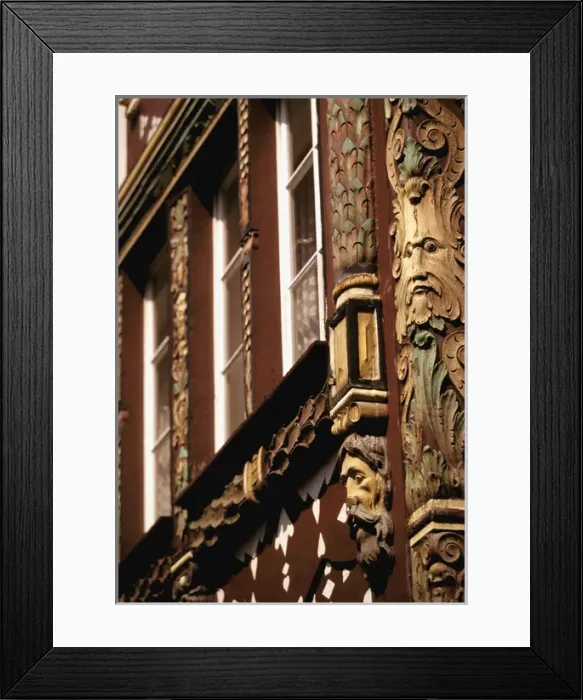Framed Print : Europe, Germany, Rhineland, Pfalz, Boppard. Gargoyles on old town buildings Framed Print : Europe, Germany, Rhineland, Pfalz, Boppard. Gargoyles on old town buildings
