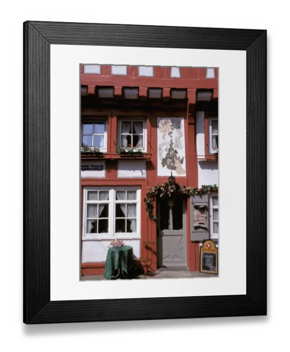 Framed Print : Europe, Germany, Rhineland, Pfalz, Boppard. Cafe entrance Framed Print : Europe, Germany, Rhineland, Pfalz, Boppard. Cafe entrance