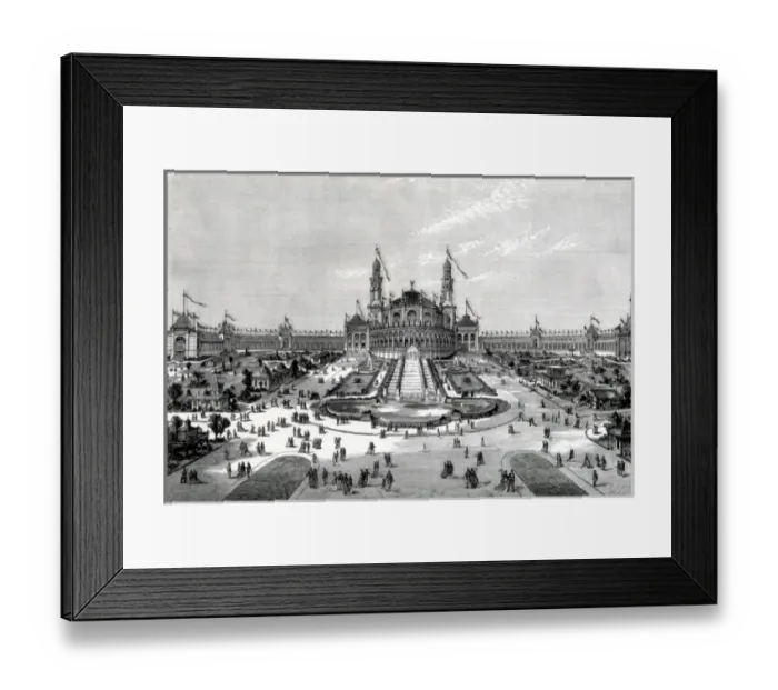 Framed Print : 19th cent. view of Paris 1878 exhibition Trocadero France