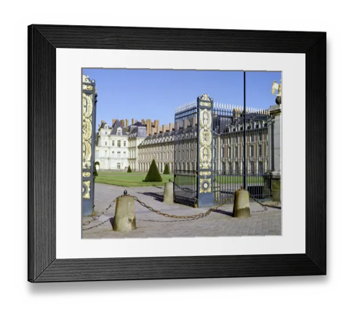 Framed Print : Fontainbleau, State Entrance Gate, 19th cent. France Copyright: aACollectionLtd