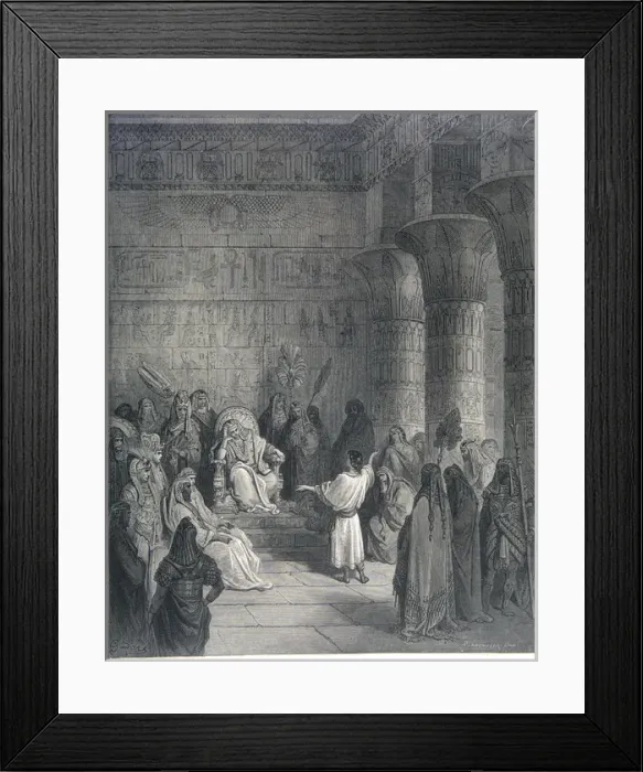Framed Print : Gustave Dores 19C engraving. Joseph interpreting the Dream. Copyright: aA Framed Print : Gustave Dores 19C engraving. Joseph interpreting the Dream. Copyright: aA