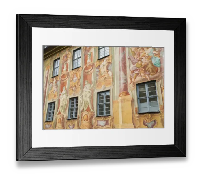 Framed Print : GERMANY, Bayern-Bavaria, Bamberg. Old Town Hall, Building Frescoes