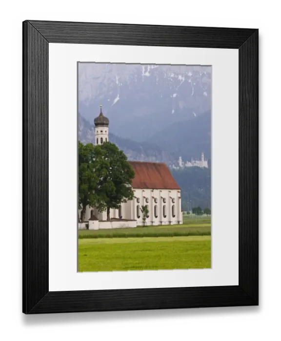 Framed Print : GERMANY, Bayern-Bavaria, Deutsche Alpenstrasse, Schwangau. St. Colomans church