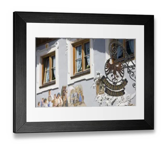 Framed Print : GERMANY, Bayern-Bavaria, Mittenwald. Cafe sign Framed Print : GERMANY, Bayern-Bavaria, Mittenwald. Cafe sign