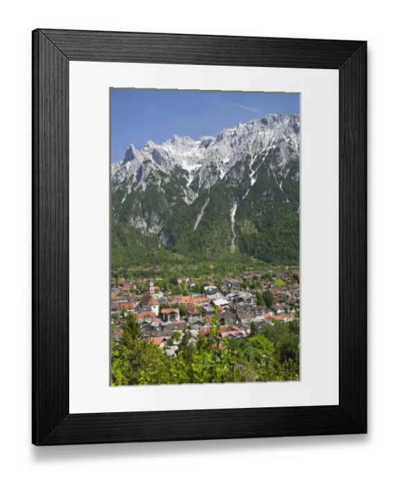 Framed Print : GERMANY, Bayern-Bavaria, Mittenwald. Alpine Town with Karwendel Mountains Framed Print : GERMANY, Bayern-Bavaria, Mittenwald. Alpine Town with Karwendel Mountains