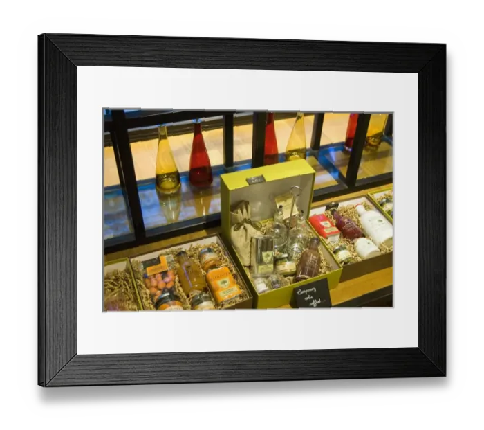 Framed Print : France, Nice, A l Olivier grocers, product for sale Framed Print : France, Nice, A l Olivier grocers, product for sale