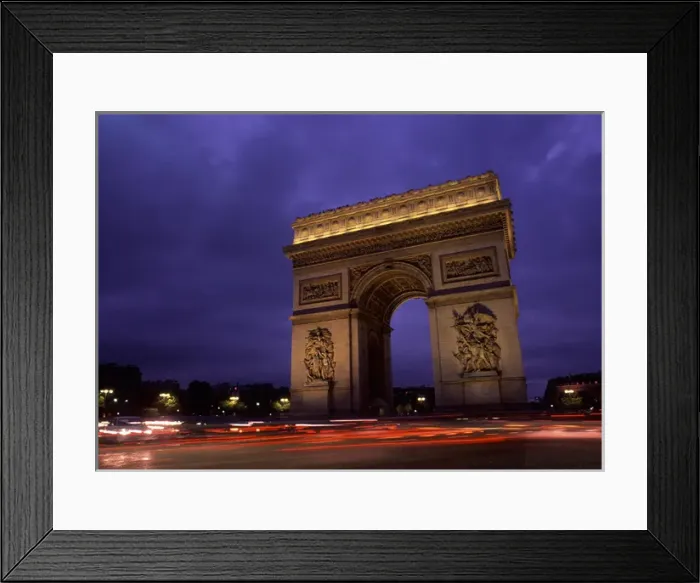 Framed Print : Paris, France. Famous Arc de Triomphe Monument at Sunset
