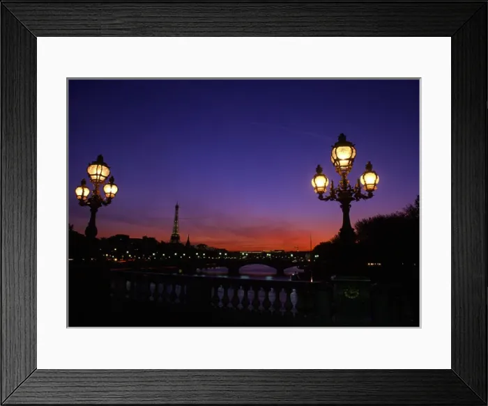 Framed Print : Paris, France. Famous Bridges at Night over the River Seine Framed Print : Paris, France. Famous Bridges at Night over the River Seine