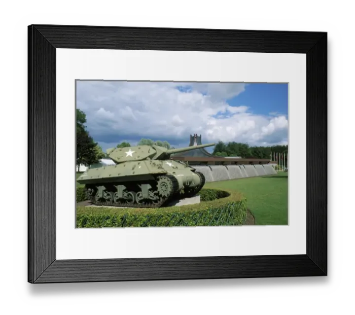 Framed Print : Normandy, France WWII Museum w / tank Framed Print : Normandy, France WWII Museum w / tank