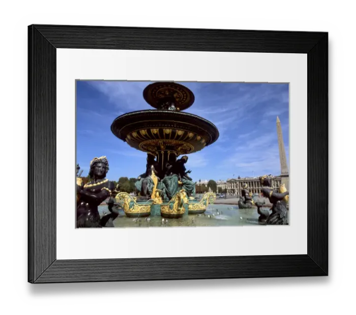 Framed Print : France Fountain at the Place de la Concorde circle in Paris France Framed Print : France Fountain at the Place de la Concorde circle in Paris France