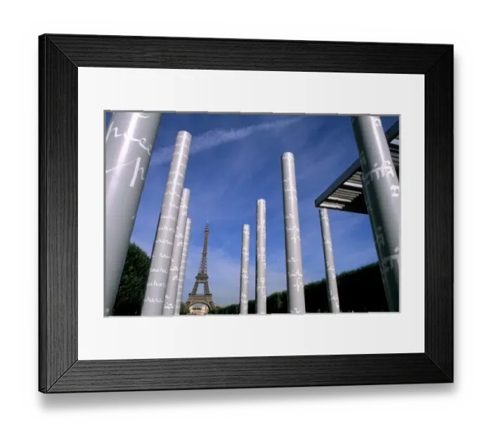 Framed Print : France Famous New Peace Towers and Eiffel Tower in Paris France Framed Print : France Famous New Peace Towers and Eiffel Tower in Paris France