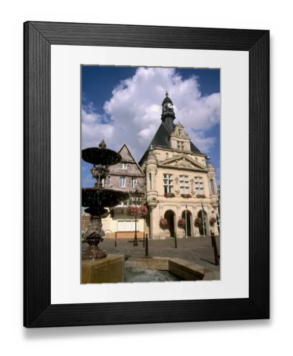 Framed Print : France Beautiful Hotel de Ville in town of Peronne France Framed Print : France Beautiful Hotel de Ville in town of Peronne France