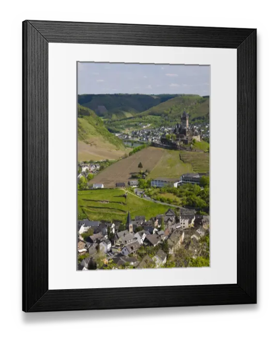 Framed Print : GERMANY, Rheinland-Pfaltz, Mosel River Valley, Cochem. High vantage town view Framed Print : GERMANY, Rheinland-Pfaltz, Mosel River Valley, Cochem. High vantage town view