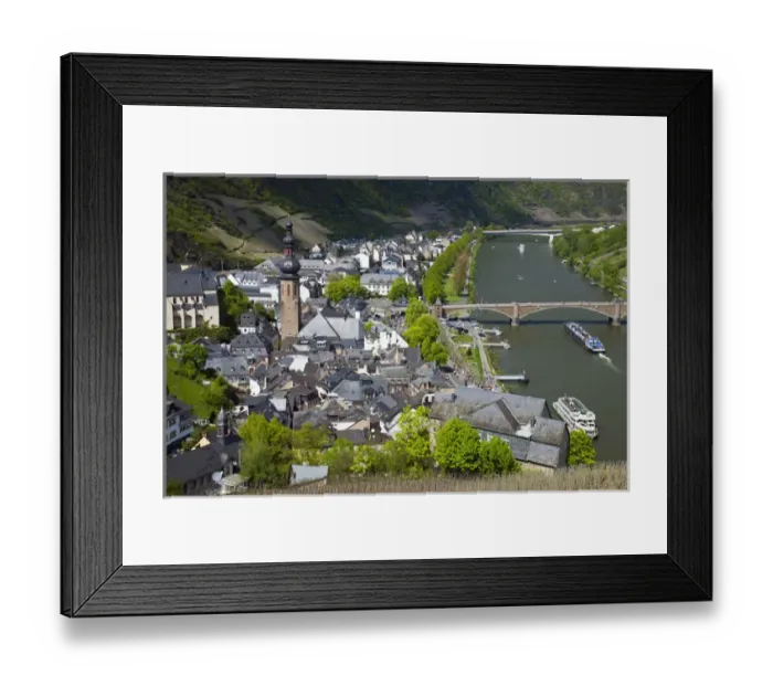 Framed Print : GERMANY, Rheinland-Pfaltz, Mosel River Valley, Cochem. Town from Reichsburg castle Framed Print : GERMANY, Rheinland-Pfaltz, Mosel River Valley, Cochem. Town from Reichsburg castle