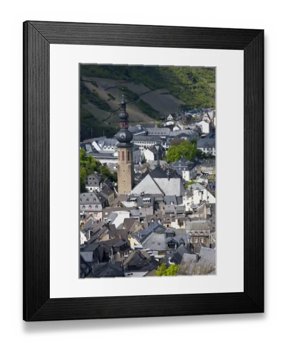 Framed Print : GERMANY, Rheinland-Pfaltz, Mosel River Valley, Cochem. Town from Reichsburg castle Framed Print : GERMANY, Rheinland-Pfaltz, Mosel River Valley, Cochem. Town from Reichsburg castle