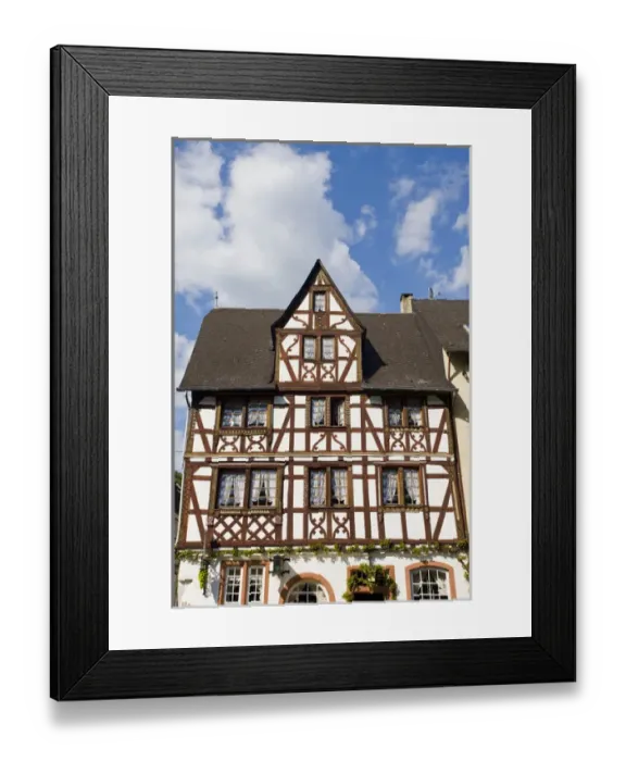 Framed Print : GERMANY, Rheinland-Pfaltz, Mosel River Valley, Ediger-Eller. Half timbered building Framed Print : GERMANY, Rheinland-Pfaltz, Mosel River Valley, Ediger-Eller. Half timbered building