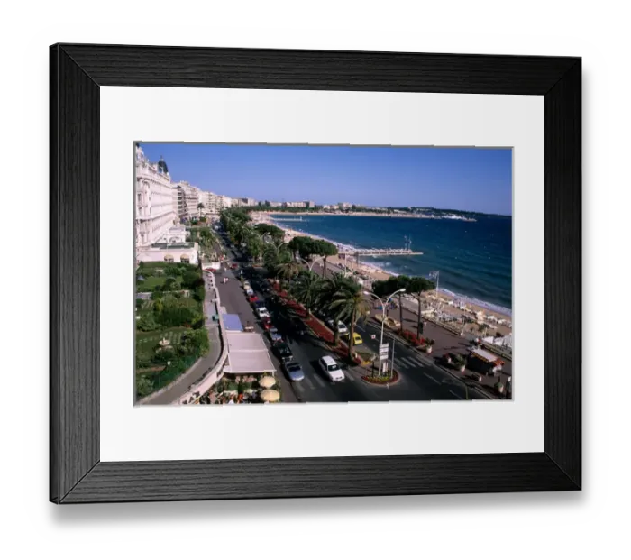 Framed Print : Riviera Boulevard scenic in Cannes France from above Framed Print : Riviera Boulevard scenic in Cannes France from above