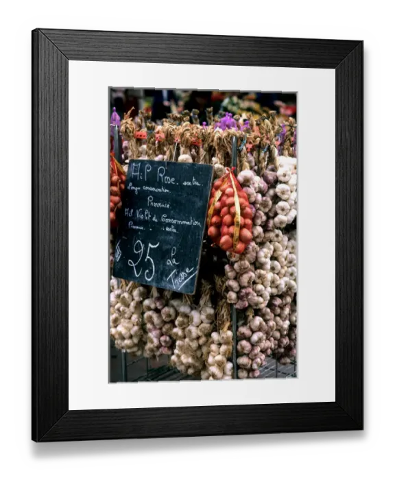 Framed Print : ropes of garlic in local shop of Nice France Framed Print : ropes of garlic in local shop of Nice France