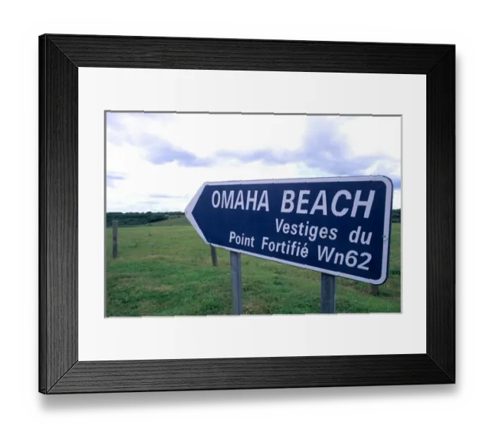 Framed Print : signage and sign near Omaha Beach in Normandy France Framed Print : signage and sign near Omaha Beach in Normandy France
