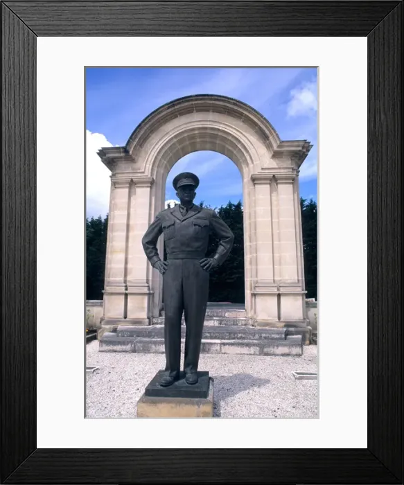 Framed Print : France General Dwight Eisenhower Memorial for WWII near Omaha Beach in Normandy France