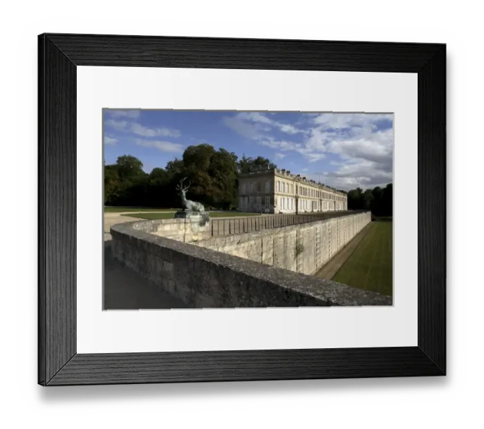 Framed Print : The view of the garden from Kings bridge in Chateau de Chantilly. Chantilly. France Framed Print : The view of the garden from Kings bridge in Chateau de Chantilly. Chantilly. France