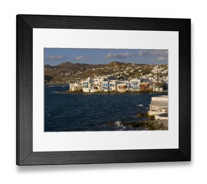 Framed Print : Views of the seaside area called Little Venice on Mykonos Framed Print : Views of the seaside area called Little Venice on Mykonos