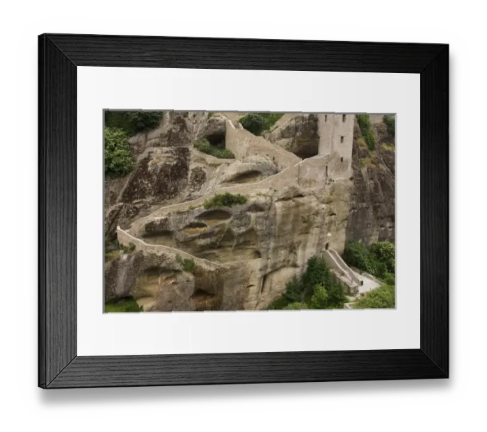 Framed Print : Europe, Greece, Meteora. Winding staircase to Grand Meteora Monastery. Credit as Framed Print : Europe, Greece, Meteora. Winding staircase to Grand Meteora Monastery. Credit as
