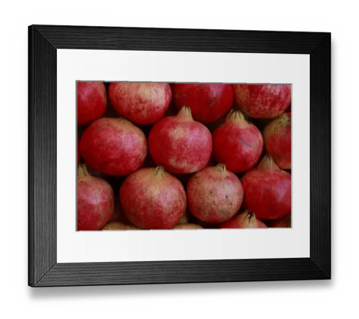 Framed Print : Europe, Greece, Athens. Fresh pomegranates for sale at an outdoor farmers market