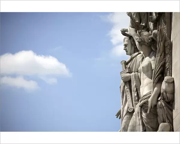 The sculpture of the Triumph of Napoleon on the Arc de Triomphe. Paris. France