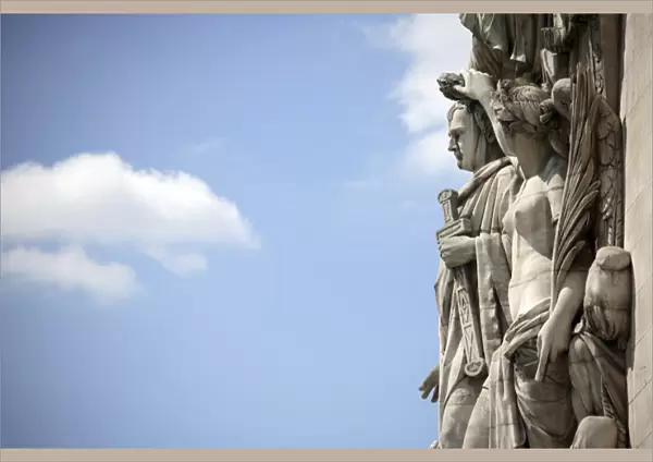 The sculpture of the Triumph of Napoleon on the Arc de Triomphe. Paris. France