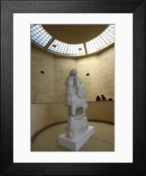 Framed Print : The sculpture pieces display in the exhibition hall of Musee Bourdelle. Paris. France