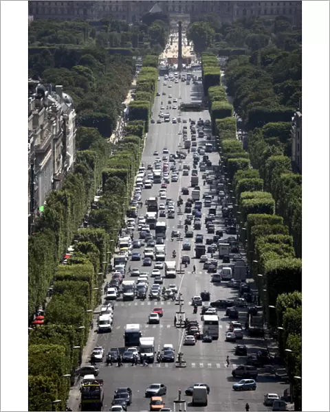 The view of Avenue des Champs Elysees. Paris. France