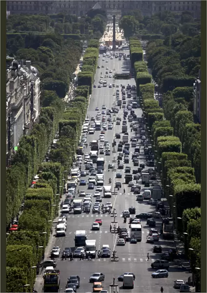 The view of Avenue des Champs Elysees. Paris. France