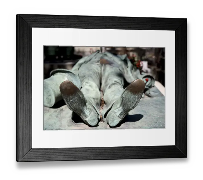 Framed Print : The life-size statue of Victor Noir decorated his own tomb in Cimtiere du Pere Lachaise Framed Print : The life-size statue of Victor Noir decorated his own tomb in Cimtiere du Pere Lachaise