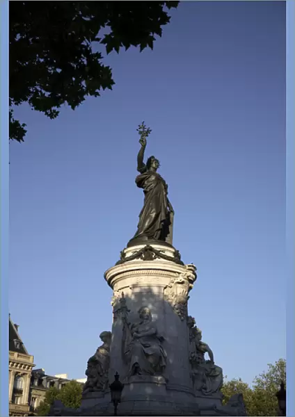 The monument devoted to Republic of France in the Place de la Republique. Paris. France
