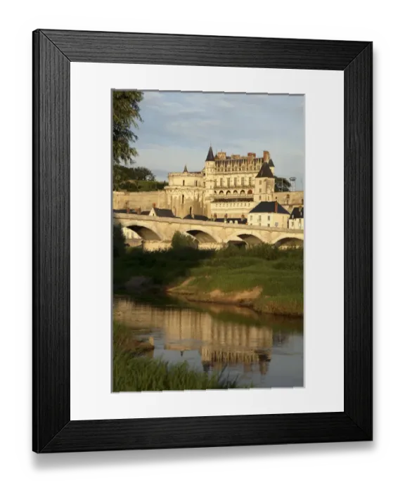 Framed Print : Chateau d Amboise with Rvier Loire in froeground. Amboise. Loire Valley. France