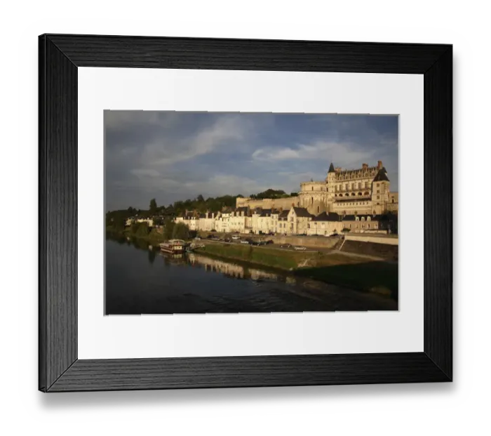 Framed Print : Chateau d Amboise with Rvier Loire in froeground. Amboise. Loire Valley. France