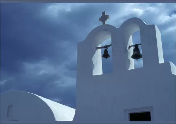 Europe, Greece, Santorini. Belltower