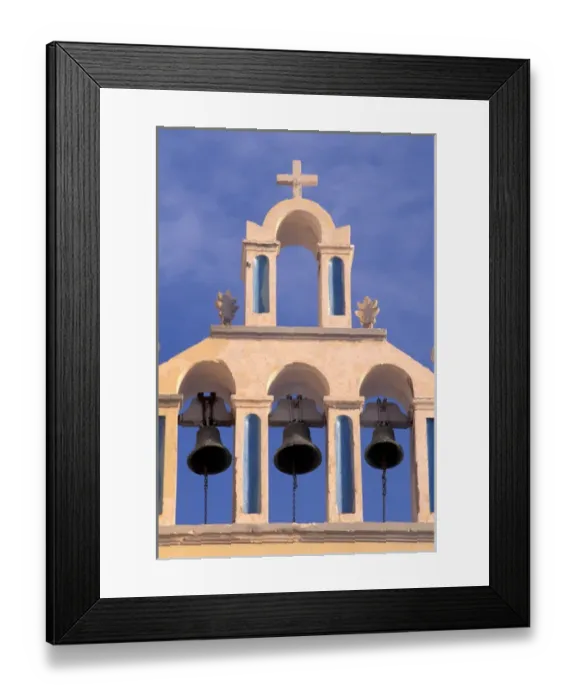Framed Print : Europe, Greece, Santorini. Belltower