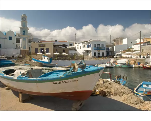 Europe, Greece, Kasos, Fry: harbour known as Bouka with small fishing fleet