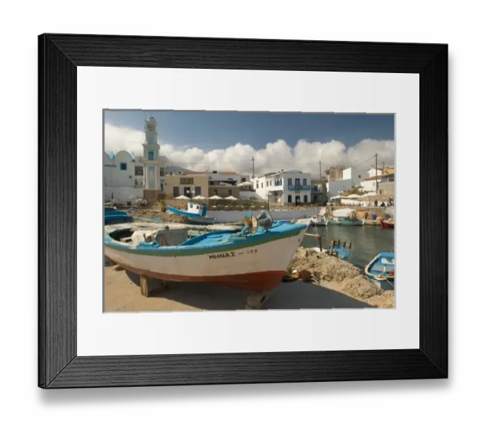 Framed Print : Europe, Greece, Kasos, Fry: harbour known as Bouka with small fishing fleet Framed Print : Europe, Greece, Kasos, Fry: harbour known as Bouka with small fishing fleet