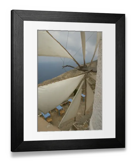 Framed Print : Europe, Greece, Karpathos, Olymbos: the sails of the sole working windmill in Olymbos Framed Print : Europe, Greece, Karpathos, Olymbos: the sails of the sole working windmill in Olymbos