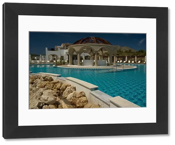 Europe, Greece, Rhodes: the pool at the Lindian village Rhodes top luxury hotel